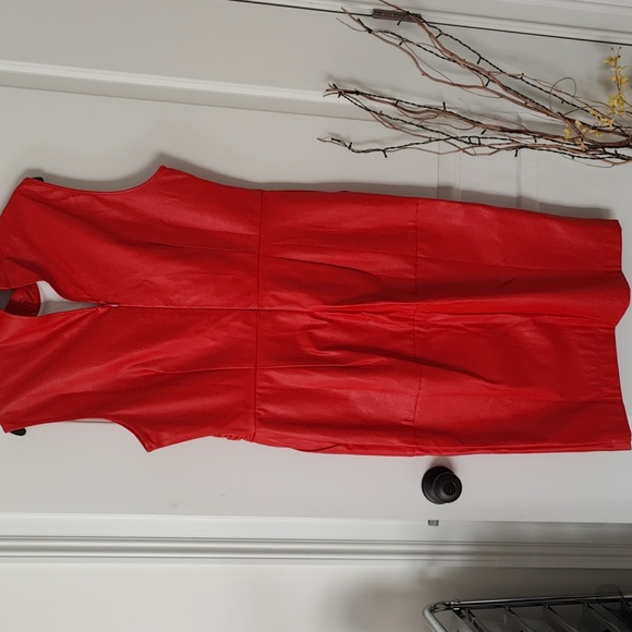 NY&C NWT red ♥️ leather dress - Picture 4 of 7